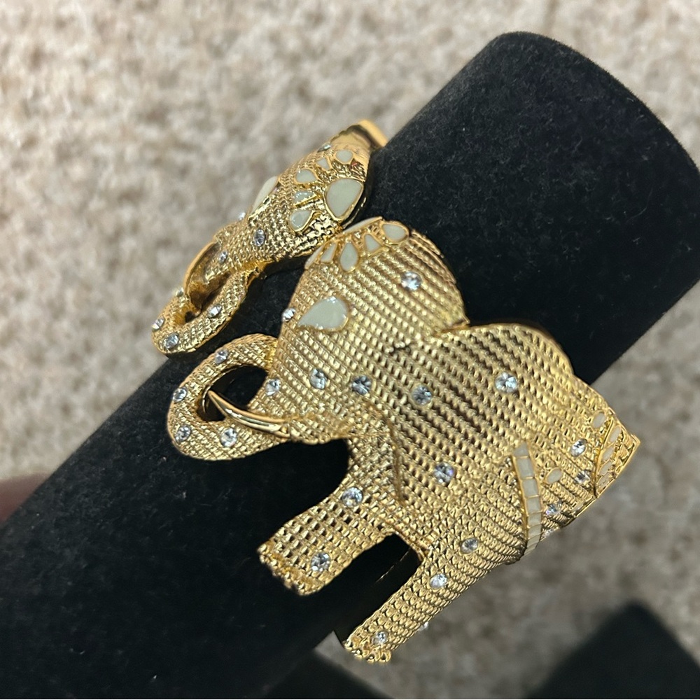 Lily Pulitzer elephant hinged cuff bracelet
